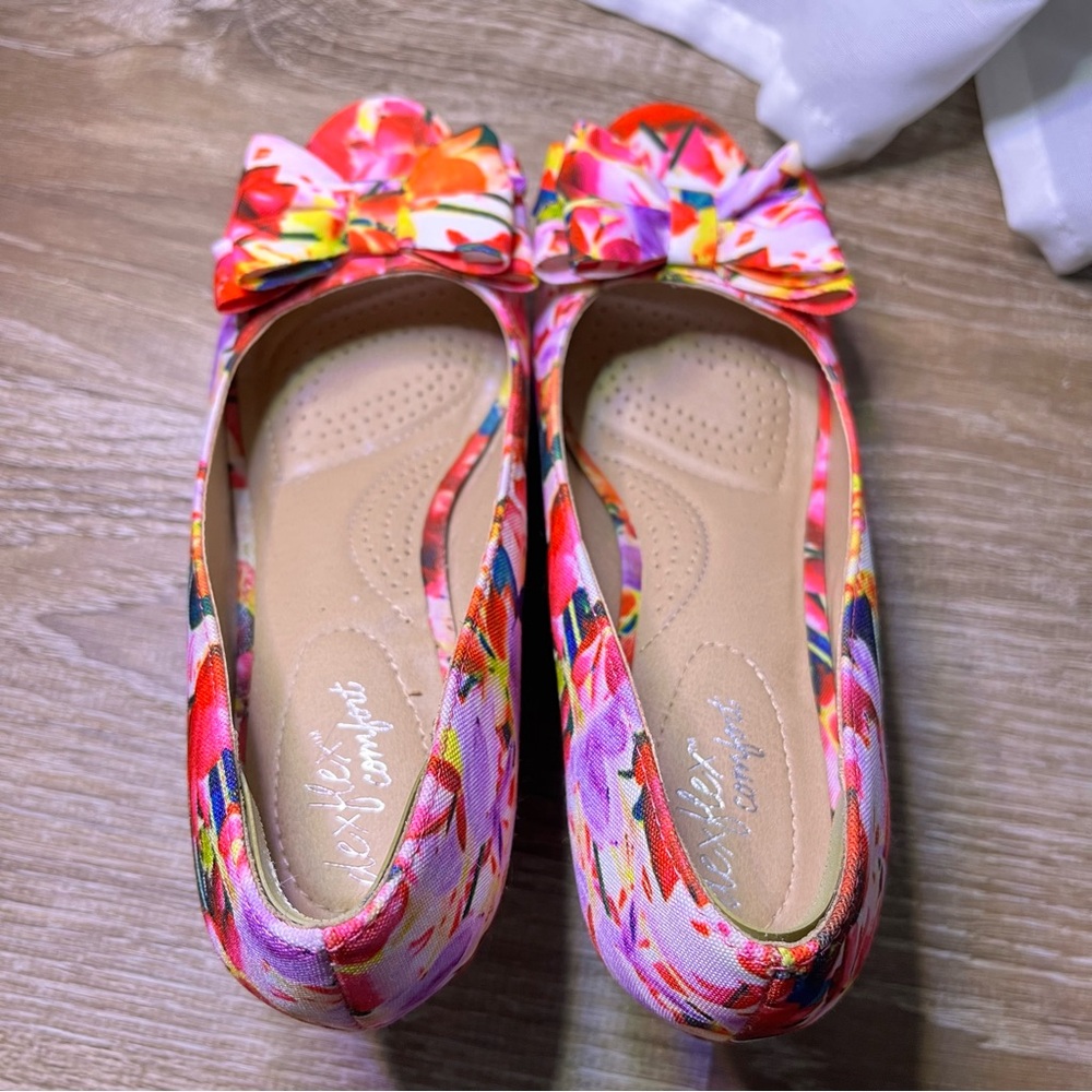 Dexflex Comfort Pink Floral Wedges - Picture 4 of 6